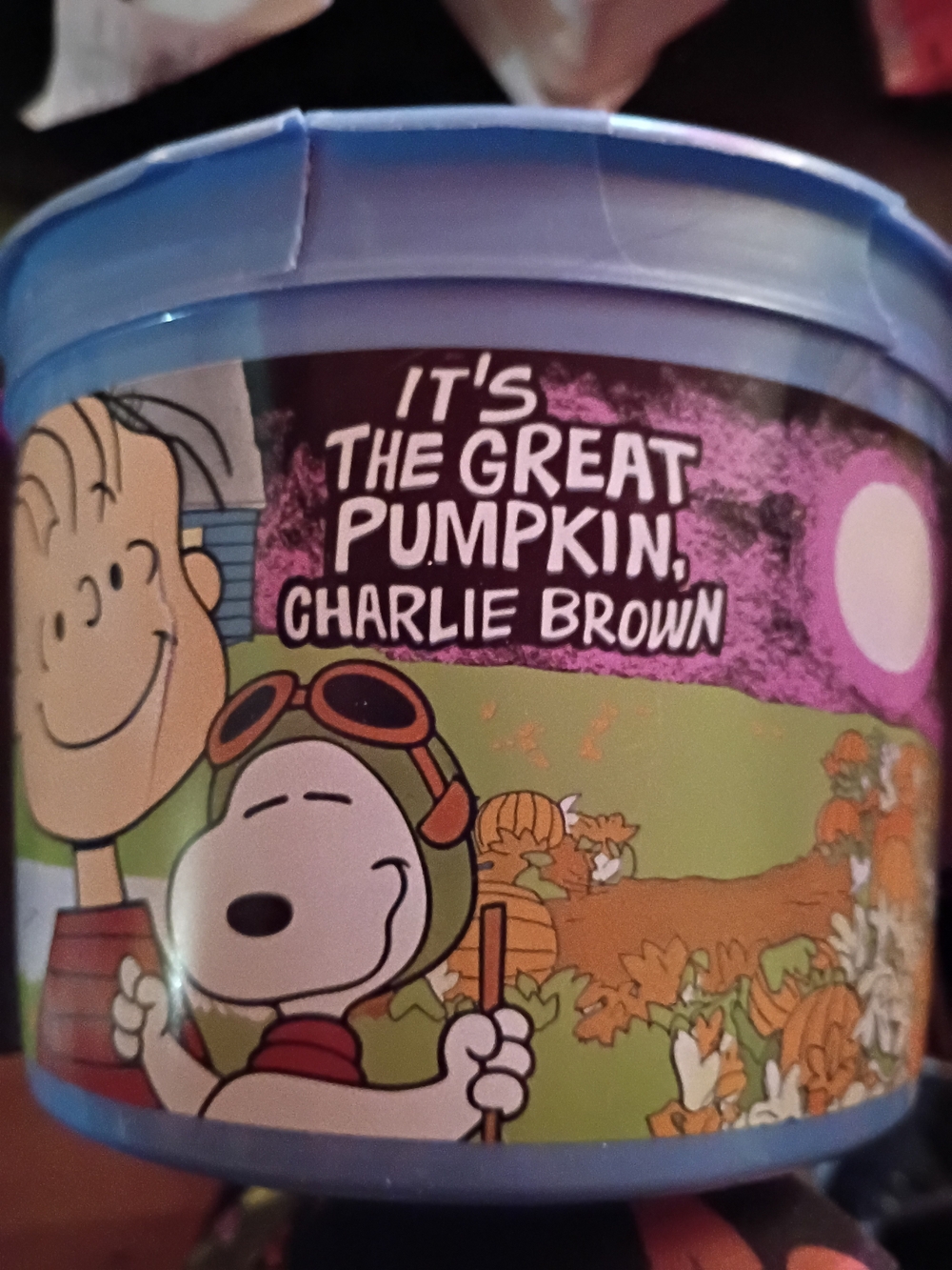 Peanuts Blue Party Favor Pail with Snoopy & Charlie Brown